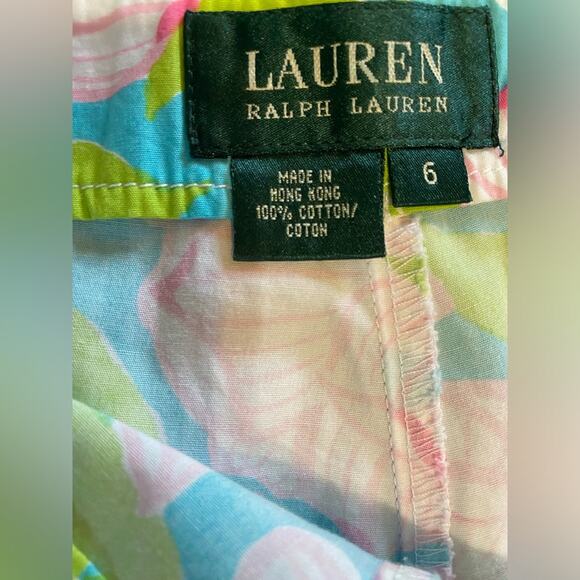 Ralph Lauren Pants Womens Size 6 Floral Straight Leg Bright Tropical Slacks - Picture 3 of 11